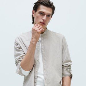 Zara Relaxed Fit Oxford Shirt (Mandarin Collar)